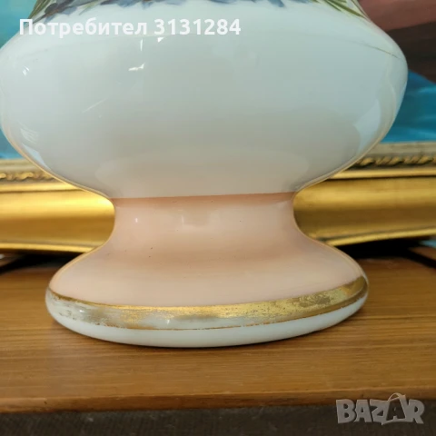 Античная рядка опалинова ваза рьчна рисувани Франция, снимка 7 - Други ценни предмети - 50699808