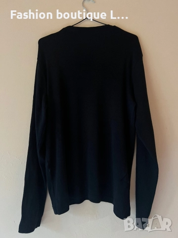 Черна дамска памучна блуза със синя щампа L размер 🖤🩵💙🖤🩵💙, снимка 4 - Блузи с дълъг ръкав и пуловери - 52186618