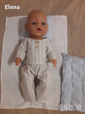 Спален комплект с пижама за кукла Бейби Борн, снимка 3 - Кукли - 49143903