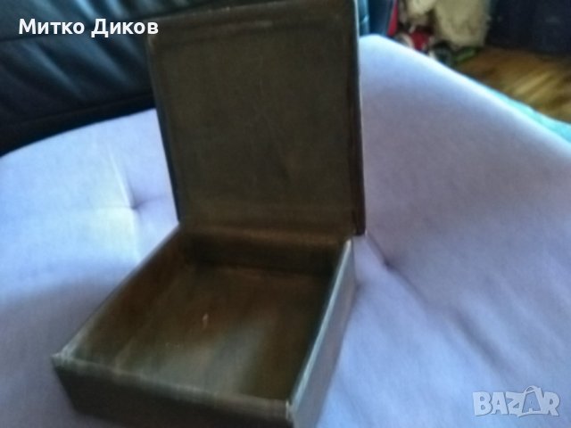  кутия от соца естествена кожа ръчна изработка 125х125х48мм, снимка 6 - Антикварни и старинни предмети - 44202406