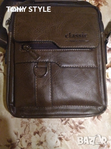 Classic Оригинал Нова Мъжка Кожена Чанта 