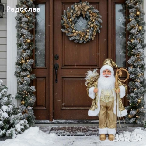 Коледна фигура Дядо Коледа в златно (50 / 70 / 90 см), снимка 4 - Декорация за дома - 52146221