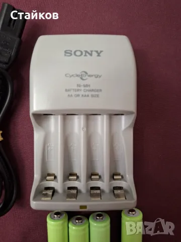 Зарядно за батерии SONY,350mA+4 нови батерии АА, снимка 3 - Батерии, зарядни - 48100301