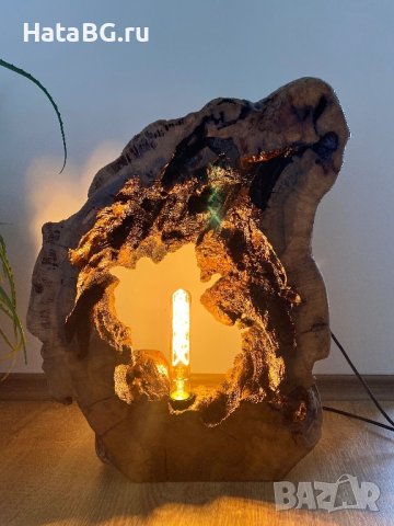 Ръчно изработена дизайнерска лампа от дърво. Арт. , снимка 4 - Други - 44191662