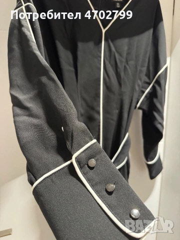 Karen Millen Petite Mono Satin Woven Crepe Contrast Piping Maxi Dress, снимка 5 - Рокли - 53029051