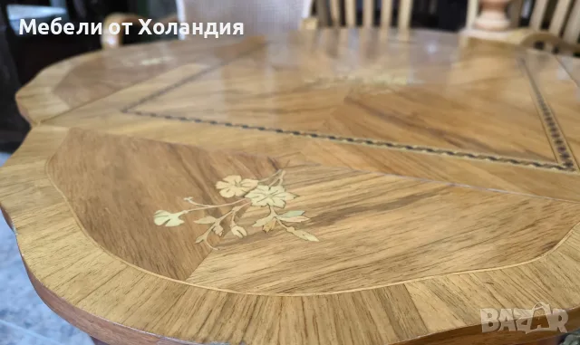 Антикварна масичка с интарзия Луи XV, снимка 4 - Маси - 56017455