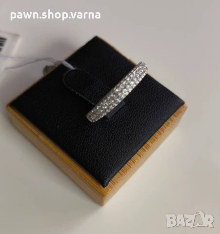 Нов сребърен пръстен 925 с фианити – родирано покритие, 2,20 г, размер 18 мм, снимка 2 - Пръстени - 51408818