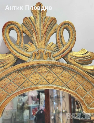 Стенно огледало с декоративна златиста рамка, снимка 3 - Декорация за дома - 53381303