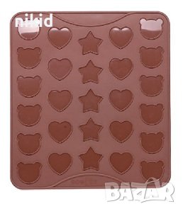 27 бр Мече сърце звезда Френски Макарон сладки подложка килим форма силиконов молд