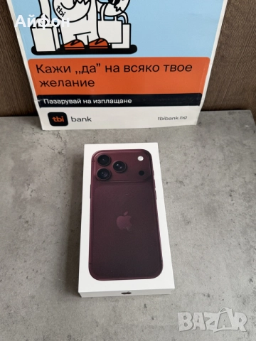 НОВ! USA*ЛИЗИНГ* iPhone 18 Pro 256Gb Burgundy E-Sim, снимка 3 - Apple iPhone - 56197295