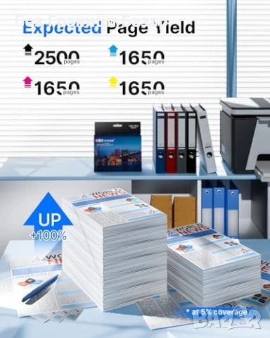 Нови 937e 937XL мастилени касети за HP OfficeJet Pro 9720e 9730e 4 броя, снимка 3 - Други стоки за дома - 53691386