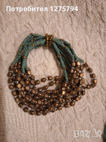 Гердан маниста тюркоаз с гривна , снимка 5 - Колиета, медальони, синджири - 53772142