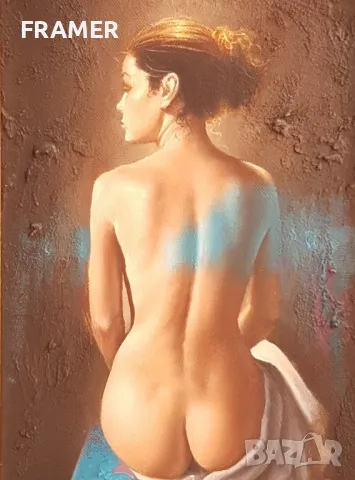 Димитър Войнов син Музата Авторска техника с маслени бои, снимка 6 - Картини - 47733848