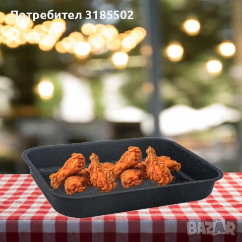 Тава Rosberg, Правоъгълна, Черен/въгл. стомана, мрам. покр., снимка 3 - Други стоки за дома - 50879783