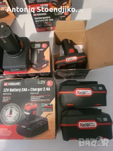 Батерии и зарядни устройства Parkside 12 и 20 волта Xteam , снимка 3 - Винтоверти - 49334662