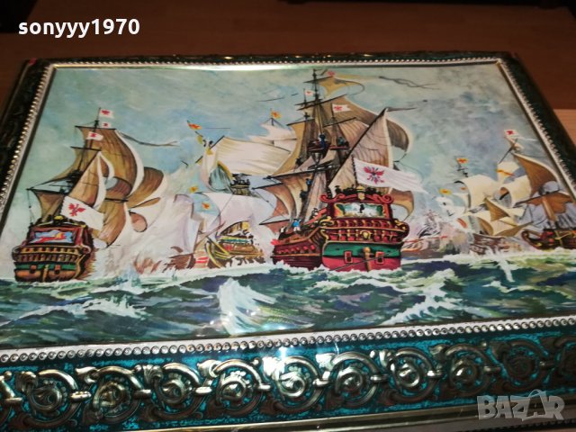 МЕТАЛНА КУТИЯ С КОРАБИ ОТ ФРАНЦИЯ 1202221933, снимка 5 - Антикварни и старинни предмети - 35767267
