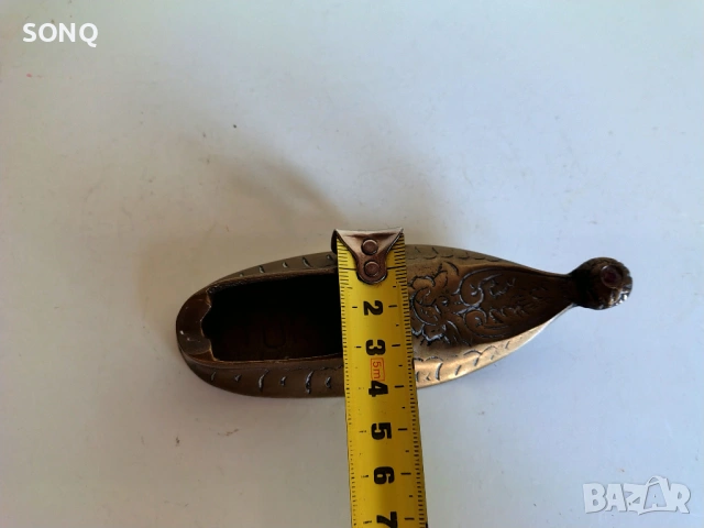 Стар Бронзов Пепелник-Обувка, снимка 8 - Антикварни и старинни предмети - 53144421