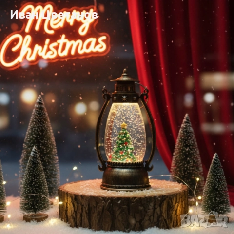 Ретро LED коледен фенер с падащ сняг – магическа светлина и празничен уют, снимка 3 - Декорация за дома - 52254449