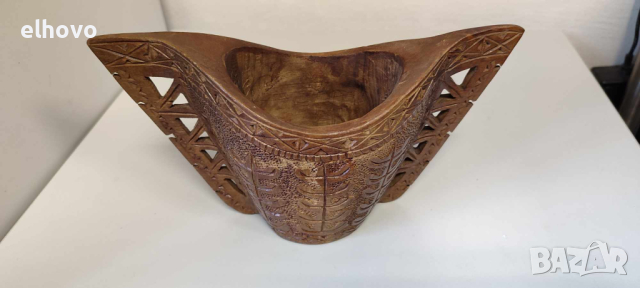 Дървена резбована чаша за пиене, снимка 3 - Антикварни и старинни предмети - 44651350