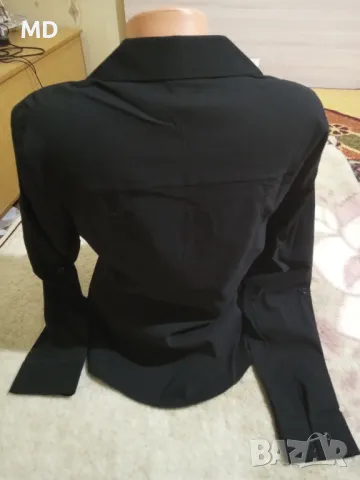 Дамска черна риза редингот, снимка 2 - Ризи - 50419632