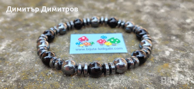 Мъжки гривни с оникс и хематит. Бижута Луди гъби.