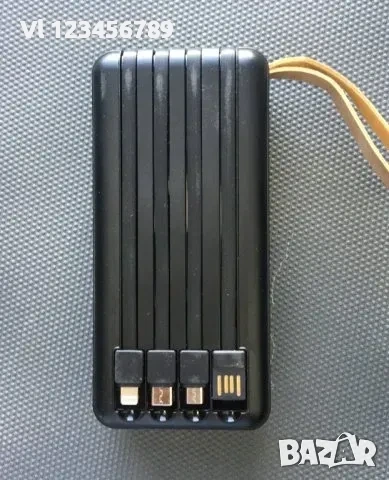 10 000 mAh Соларна батерия с LED диспей - Power Bank KLGO KP-97 с 4 вградени кабела 