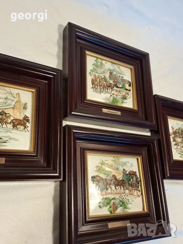 картина върху медна плака "Четири сезона" четириптих 1/3, снимка 2 - Картини - 47586506