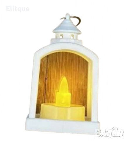 Бял Коледен LED фенер с топла светлина, снимка 4 - Други стоки за дома - 52820183