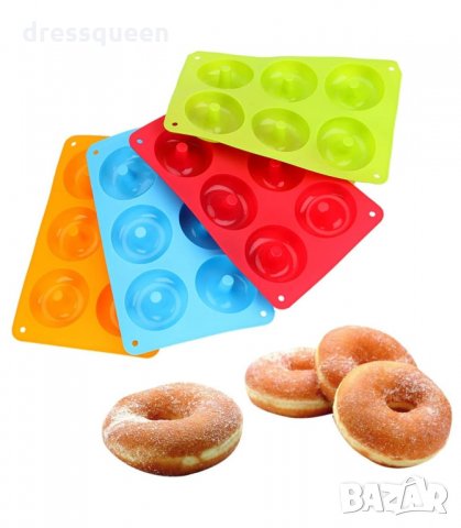 2889 Силиконова форма за понички,  6 гнезда, снимка 3 - Форми - 34267207