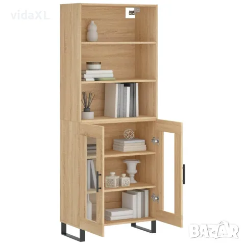 vidaXL Висок шкаф, дъб сонома, 69,5x34x180 см, инженерно дърво, снимка 3 - Бюфети - 56146670