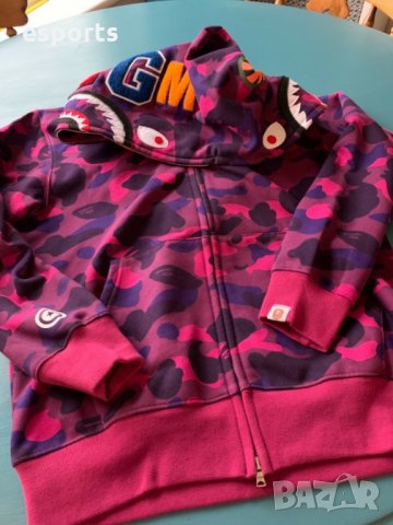 Суичър (блуза с качулка) Bape A Bathing Ape Purple Camo M L XL 2XL, снимка 2 - Суичъри - 25663455