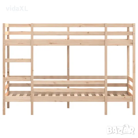 vidaXL Двуетажно легло без матрак 90x200 cm масивна дървесина бор, снимка 5 - Спални и легла - 56146960