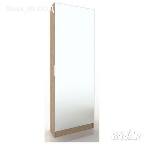 Голям шкаф за обувки с огледална врата