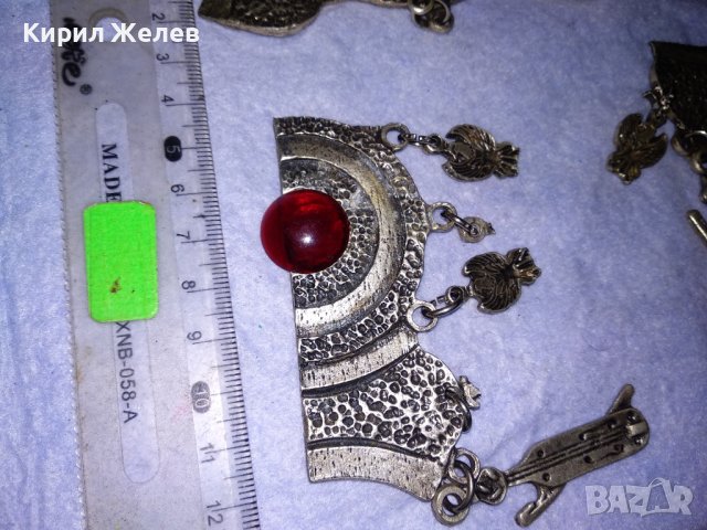 ЕЛЕМЕНТИ от ЕТНОГРАФСКИ СТИЛ НАКИТ ЛАКИРАН ПОСРЕБРЕН БРОНЗ и ЧЕРВЕН КАТАЛИН 34305, снимка 5 - Бижутерийни комплекти - 41761877