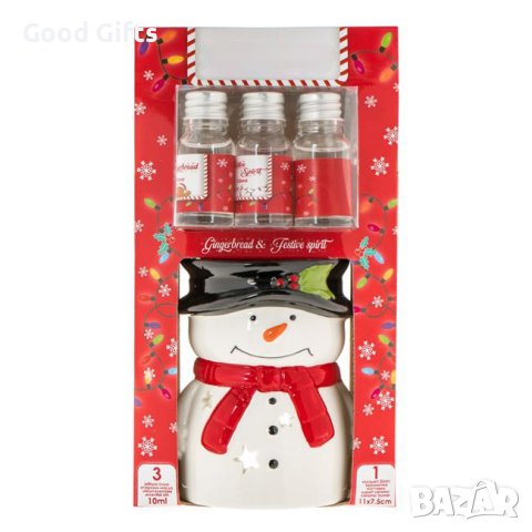 Коледна Арома лампа с 3 етерични масла, Снежен човек, снимка 3 - Други стоки за дома - 42670800