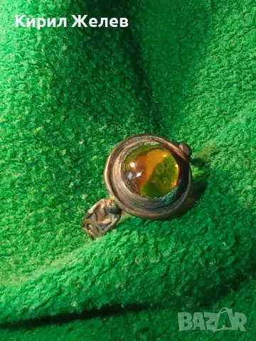 Старинен ОРНАМЕНТИРАН АР НУВО СРЕБЪРЕН ПРЪСТЕН ПАТИНИРАНО СРЕБРО ВИСОКА ПРОБА сШЛИФОВАН ЦИТРИН 49924, снимка 17 - Антикварни и старинни предмети - 49246275