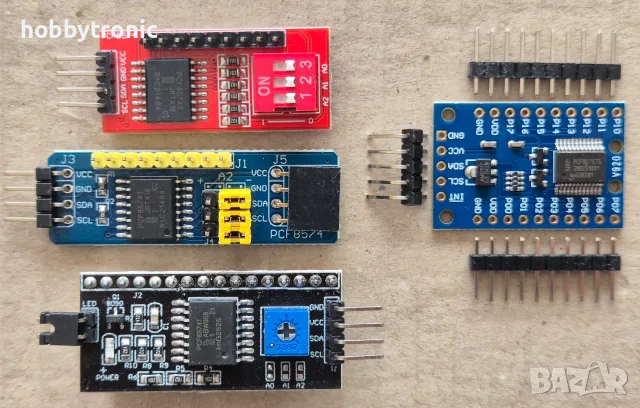 PCF8574T, PCF8575 I/O expander, I2C to LCD