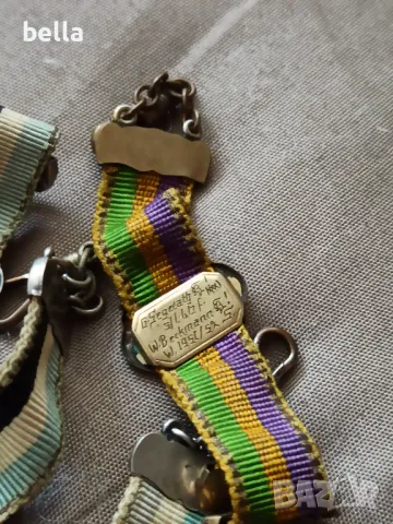 Стари водачи 5 бр. ленти със сребърни елементи от ордени за братство,членство ,за студенти или др , снимка 7 - Антикварни и старинни предмети - 50434200