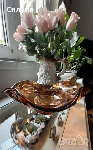 Арт стъклена купа , снимка 4 - Антикварни и старинни предмети - 52470591
