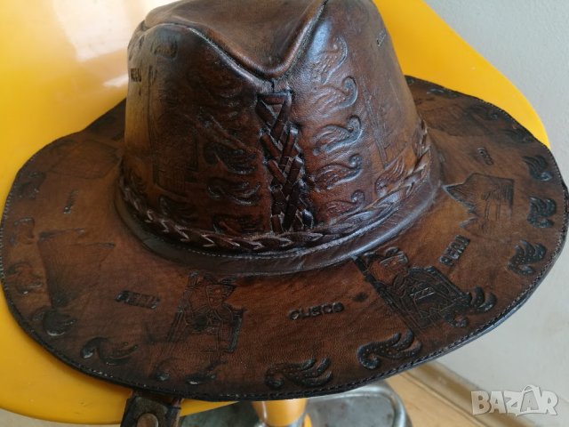 краварска южноамериканска ловна шапка  дебела телешка кожа седяла  за украса, снимка 2 - Екипировка - 40775205