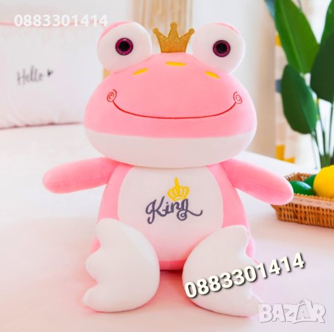 Плюшена Жаба Kawaii Зелена Розова Двойка жабки, снимка 3 - Плюшени играчки - 40588026