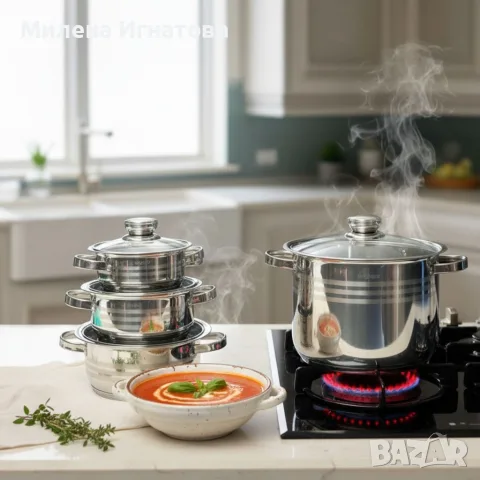 Комплект тенджери Cheffinger 10 части – Винаги вкусна храна без загорели съдове и излишно миене