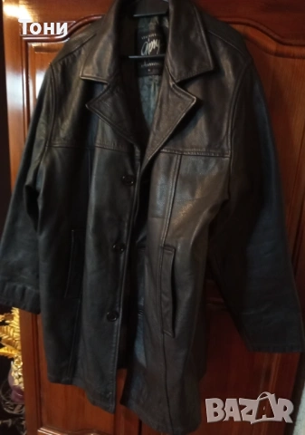 Ново Мъжко Зимно Яке с Яка Изцяло от Естествена Кожа L, снимка 3 - Якета - 53661384