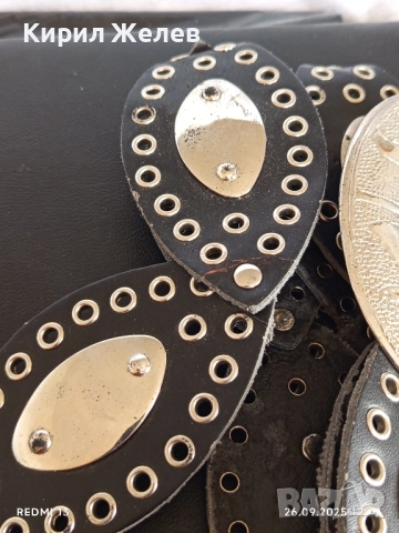 Кожен колан с капси и красива катарама тока 31156, снимка 4 - Колани - 51845515