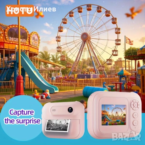Фотоапарат с принтер за деца Фотоапарат за моментални снимки с принтер, снимка 2 - Други - 52683797