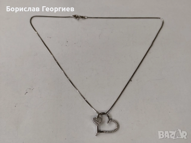 Сребърно колие 925 сърце