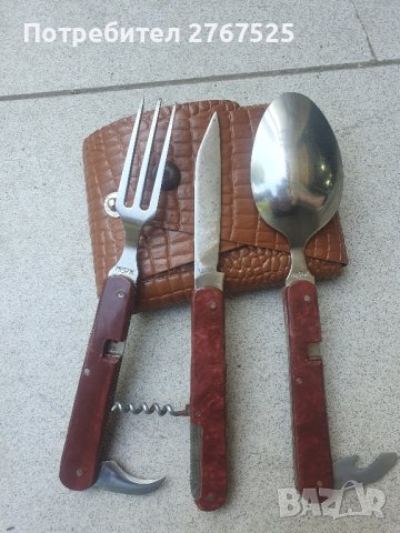 Много рядък стар руски туристически комлект нож вилица лъжица, снимка 5 - Колекции - 41891172