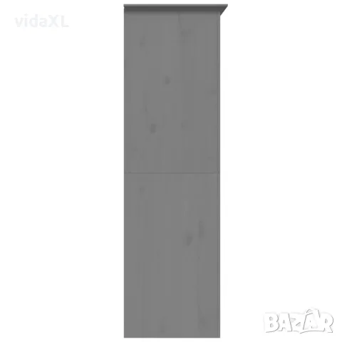 vidaXL Гардероб BODO, сив, 99x53,5x173 см, бор масив, снимка 5 - Гардероби - 56147367