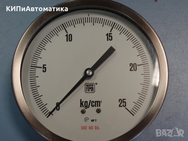 Манометър Nuova Fima Ф 160, 25 bar, снимка 2 - Резервни части за машини - 34450696