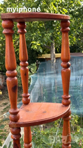 Дървена ъглова етажерка 5 нива 174 см., снимка 3 - Етажерки - 51110189